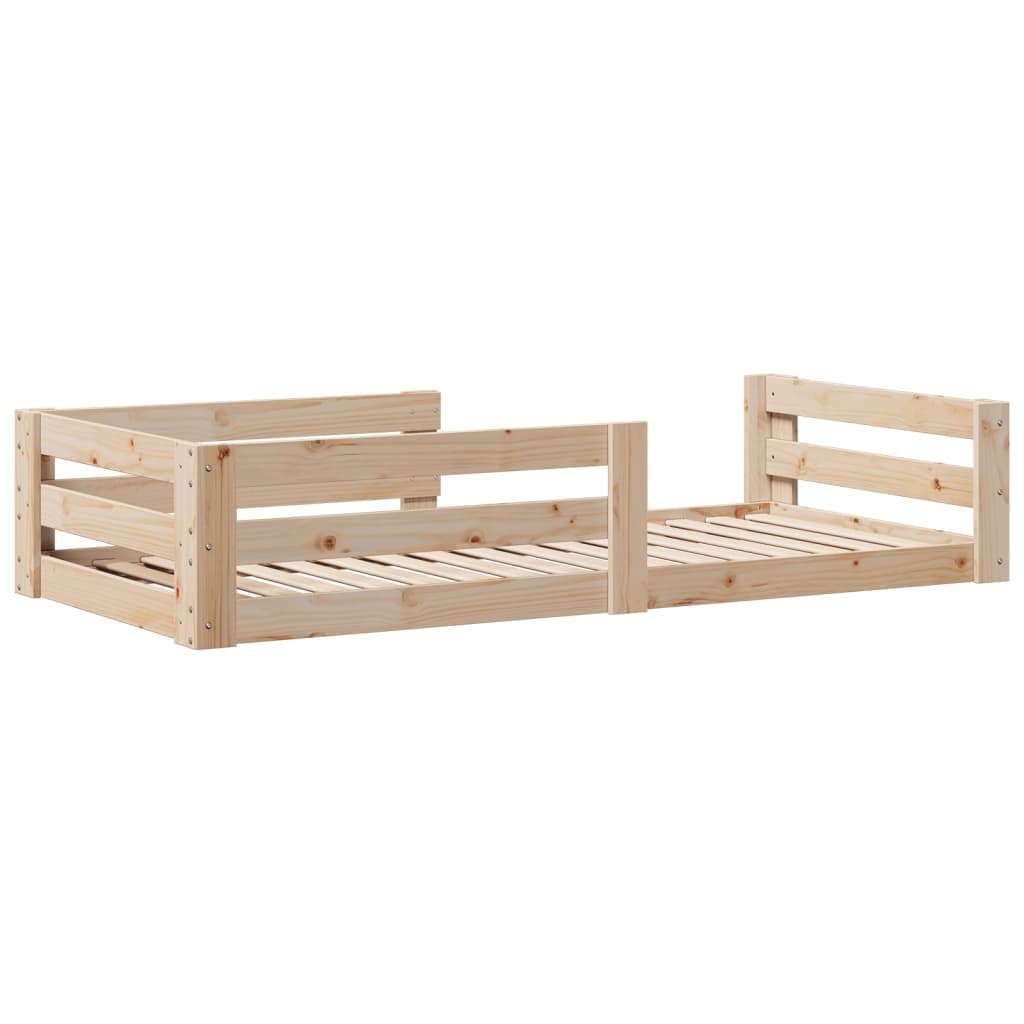 sengeramme uden madras 70x140 cm massivt fyrretræ