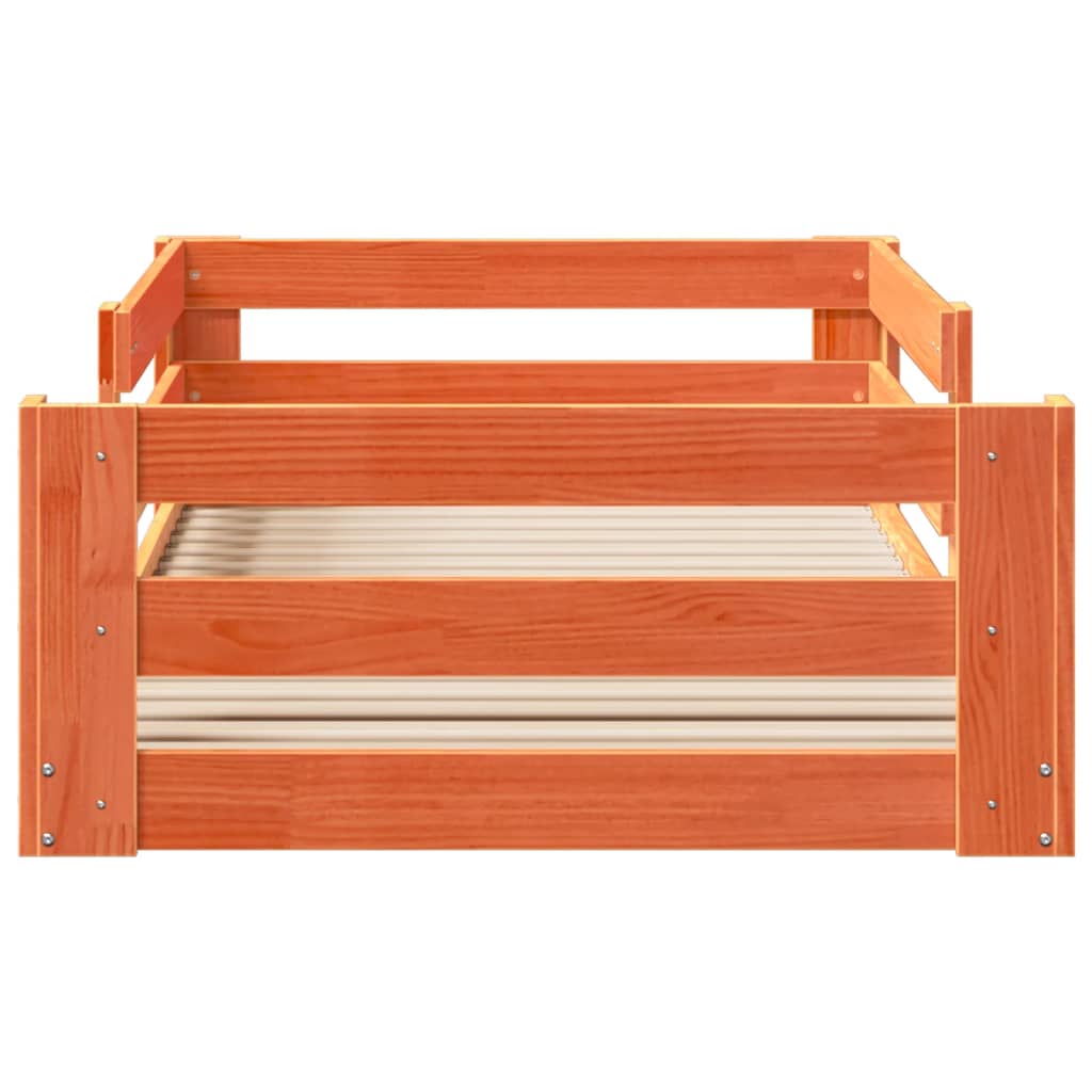 Sengeramme uden madras 80x160 cm massivt fyrretræ gyldenbrun