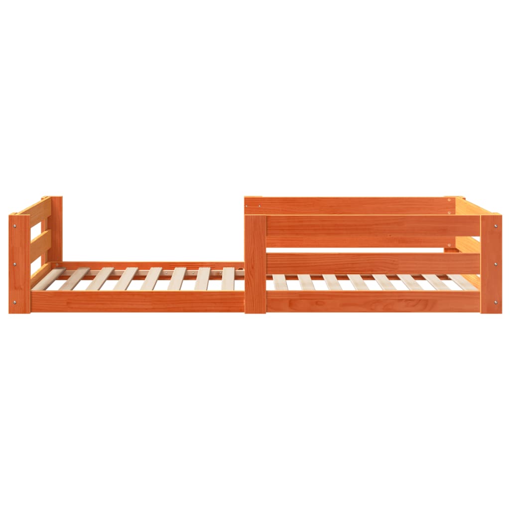Sengeramme uden madras 80x160 cm massivt fyrretræ gyldenbrun