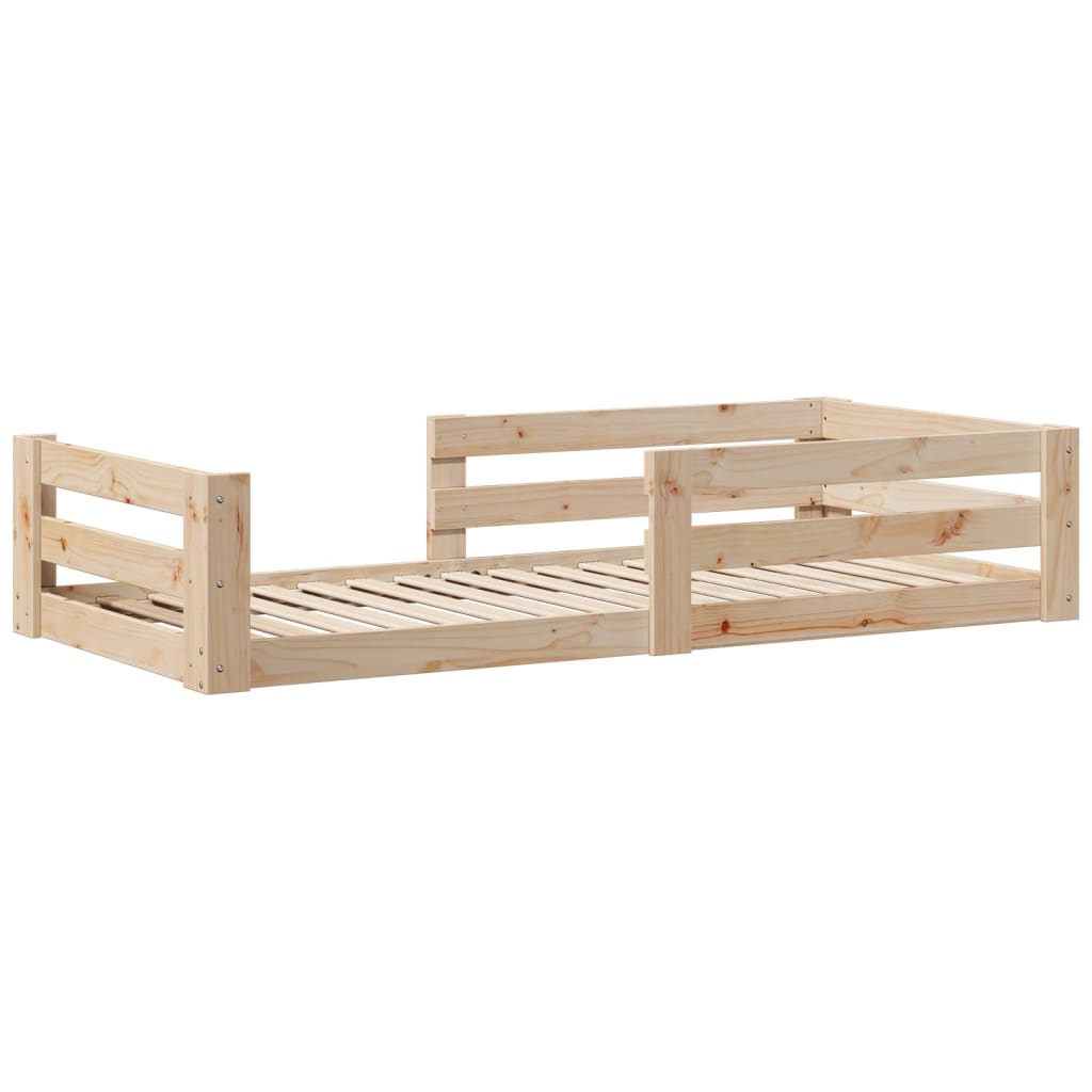 sengeramme uden madras 75x190 cm massivt fyrretræ