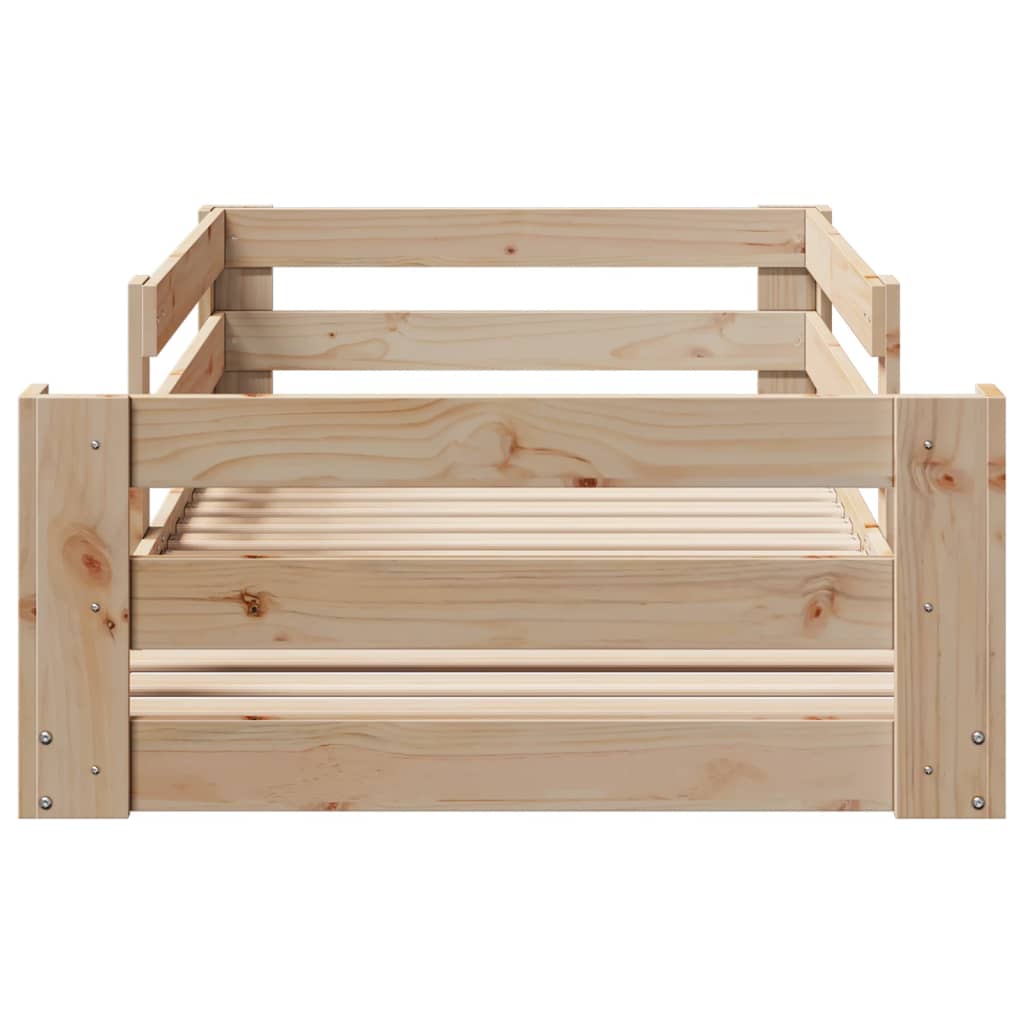 sengeramme uden madras 75x190 cm massivt fyrretræ