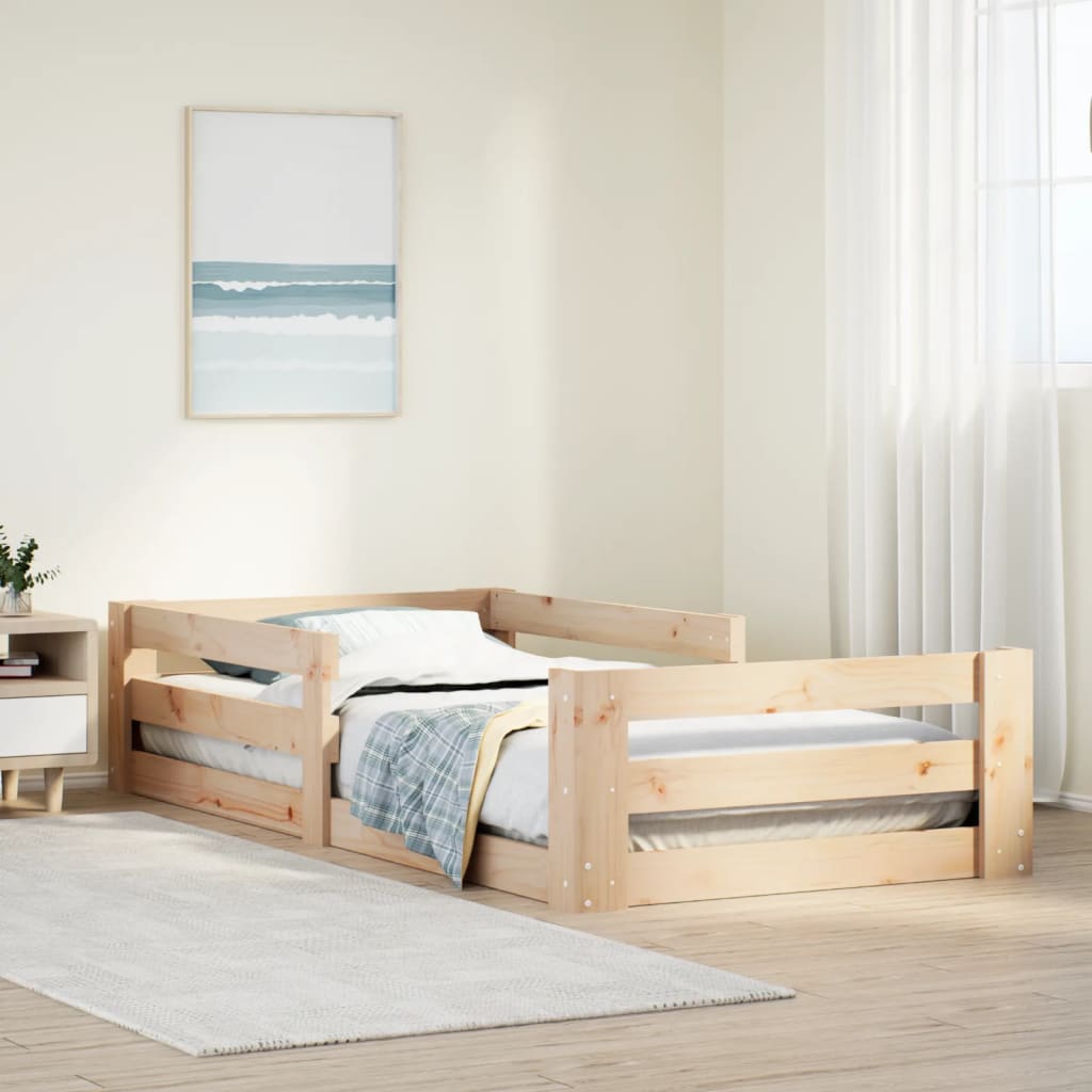 sengeramme uden madras 75x190 cm massivt fyrretræ
