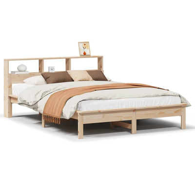 seng med reol uden madras 120x200 cm massivt fyrretræ