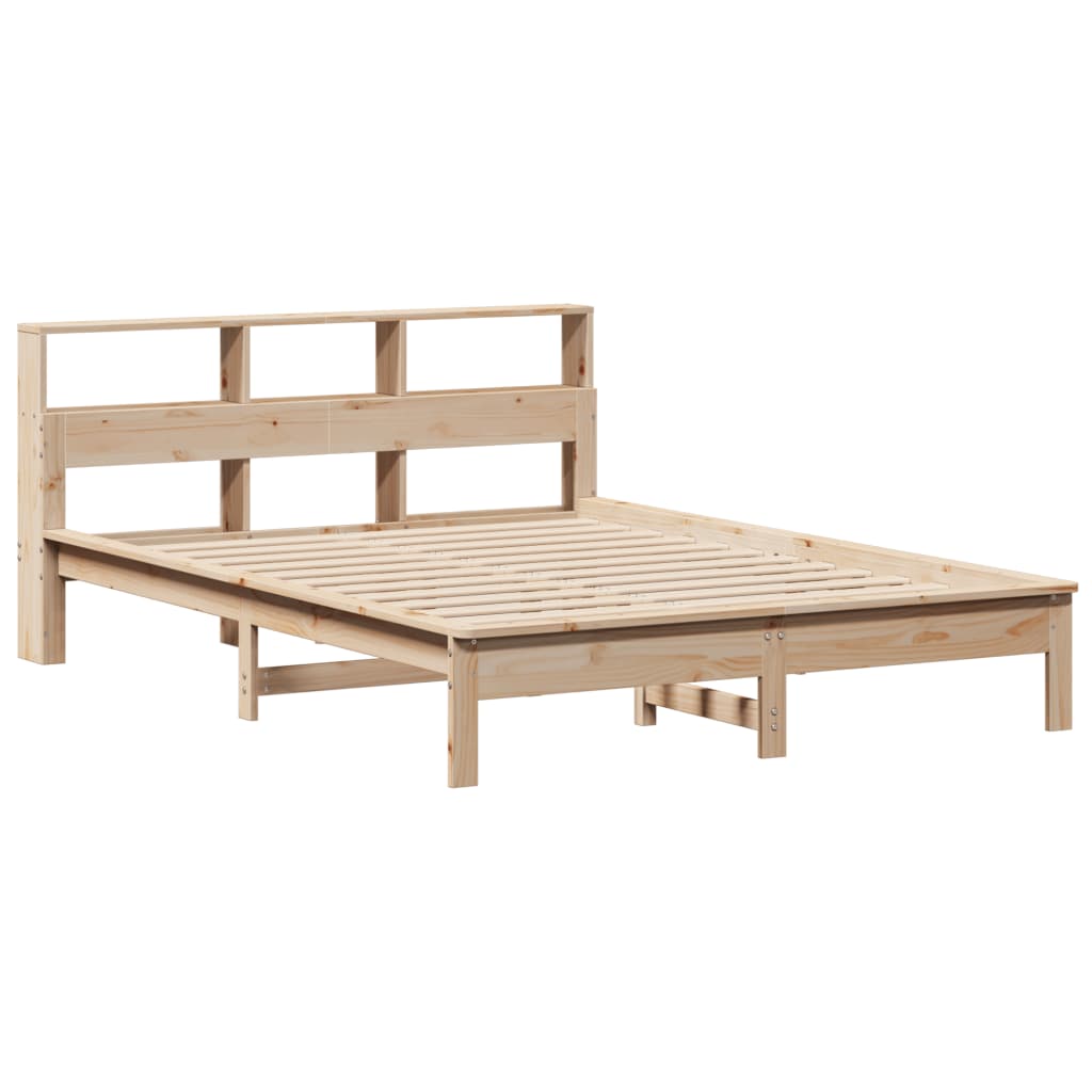 seng med reol uden madras 120x200 cm massivt fyrretræ