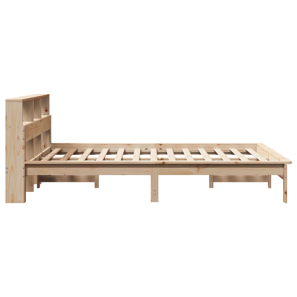seng med reol uden madras 120x200 cm massivt fyrretræ