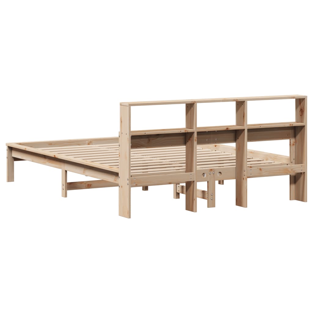 seng med reol uden madras 120x200 cm massivt fyrretræ