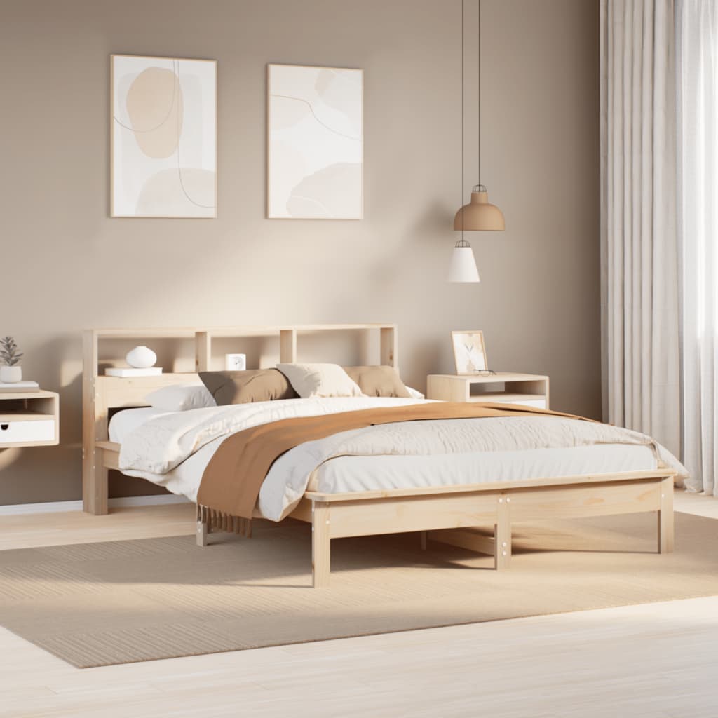 seng med reol uden madras 120x200 cm massivt fyrretræ