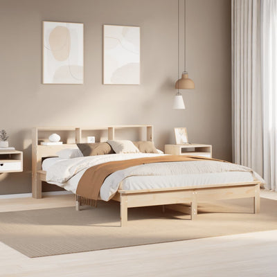 seng med reol uden madras 120x200 cm massivt fyrretræ