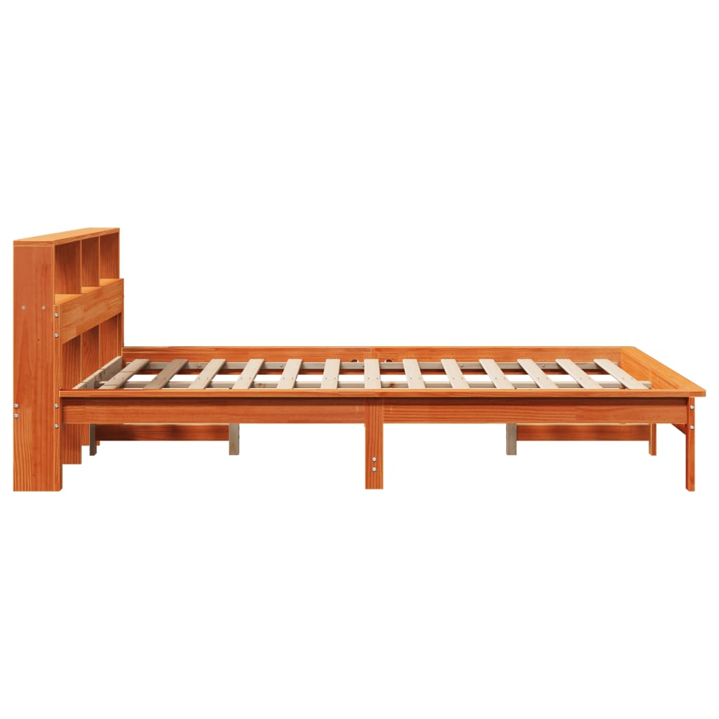 seng med reol uden madras 120x200cm massivt fyrretræ gyldenbrun