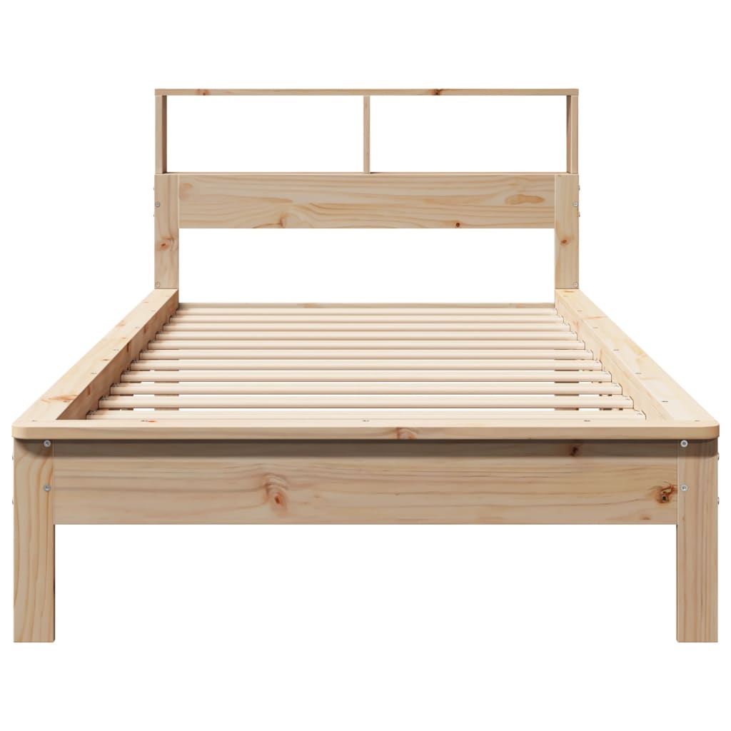 seng med reol uden madras 100x200 cm massivt fyrretræ