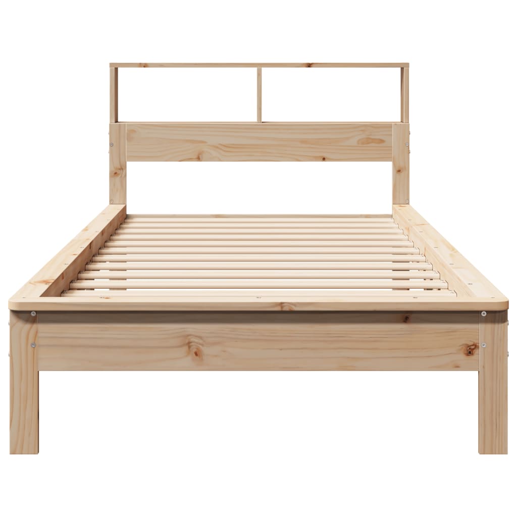 seng med reol uden madras 75x190 cm massivt fyrretræ