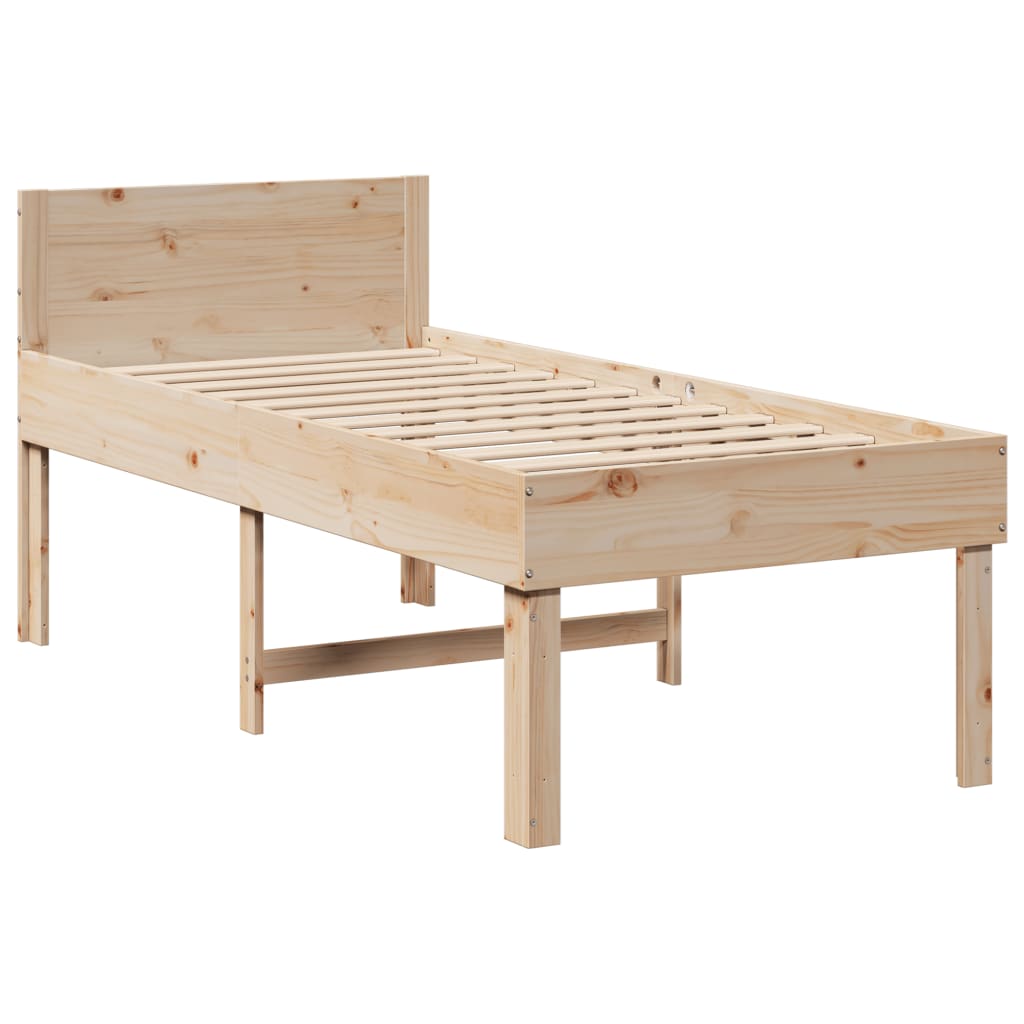 sengeramme uden madras 90x190 cm massivt fyrretræ