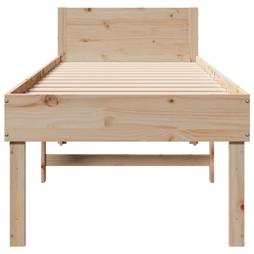 sengeramme uden madras 90x190 cm massivt fyrretræ