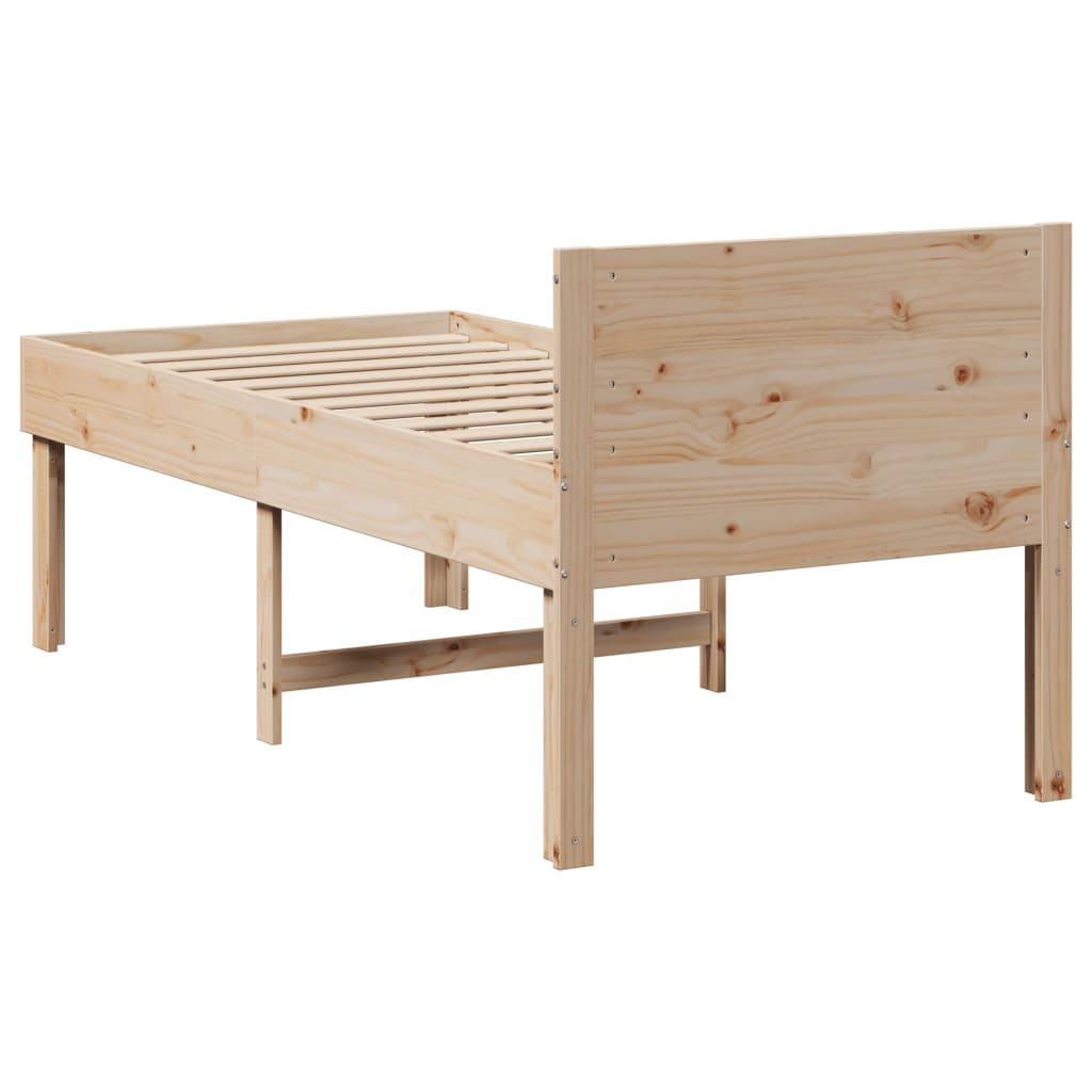 sengeramme uden madras 90x190 cm massivt fyrretræ