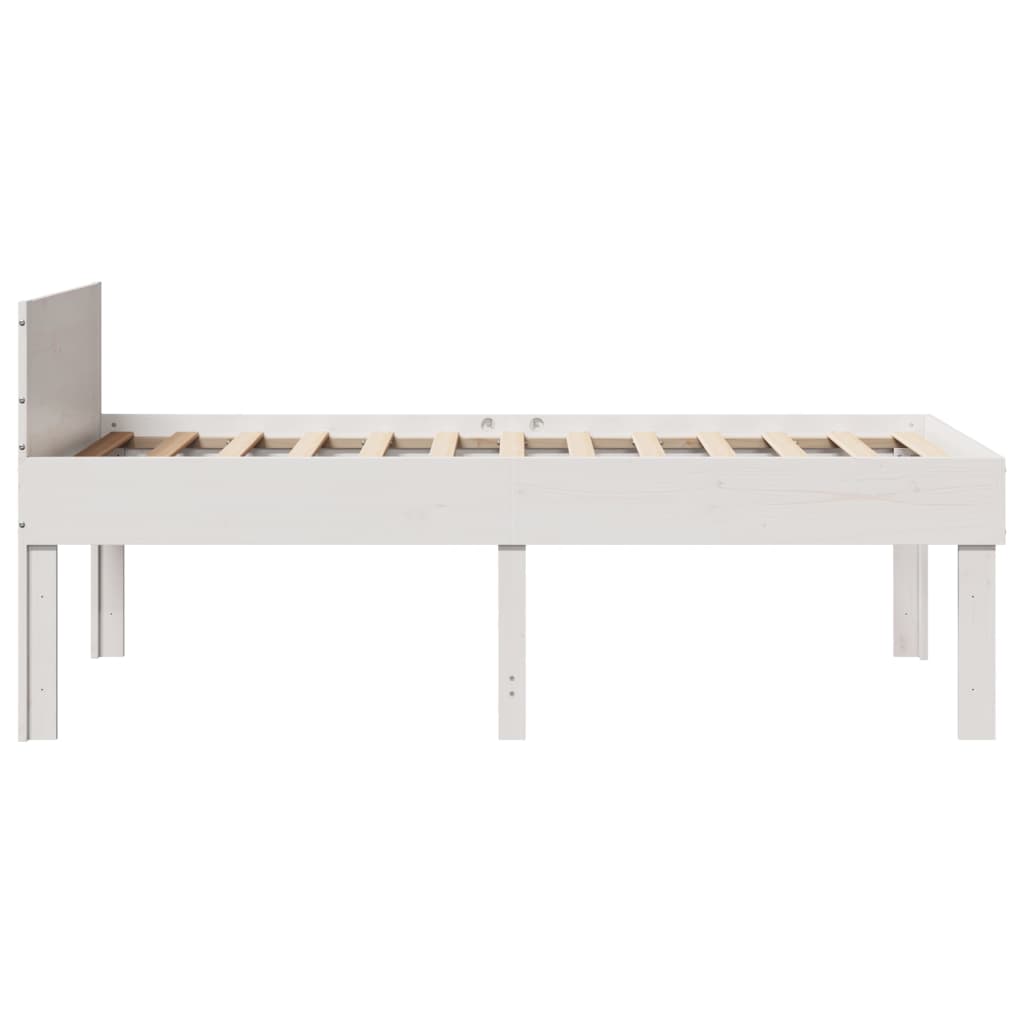 sengeramme uden madras 90x190 cm massivt fyrretræ hvid