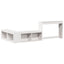 sengebord med skrivebord 222x107x75 cm massivt fyrretræ hvid