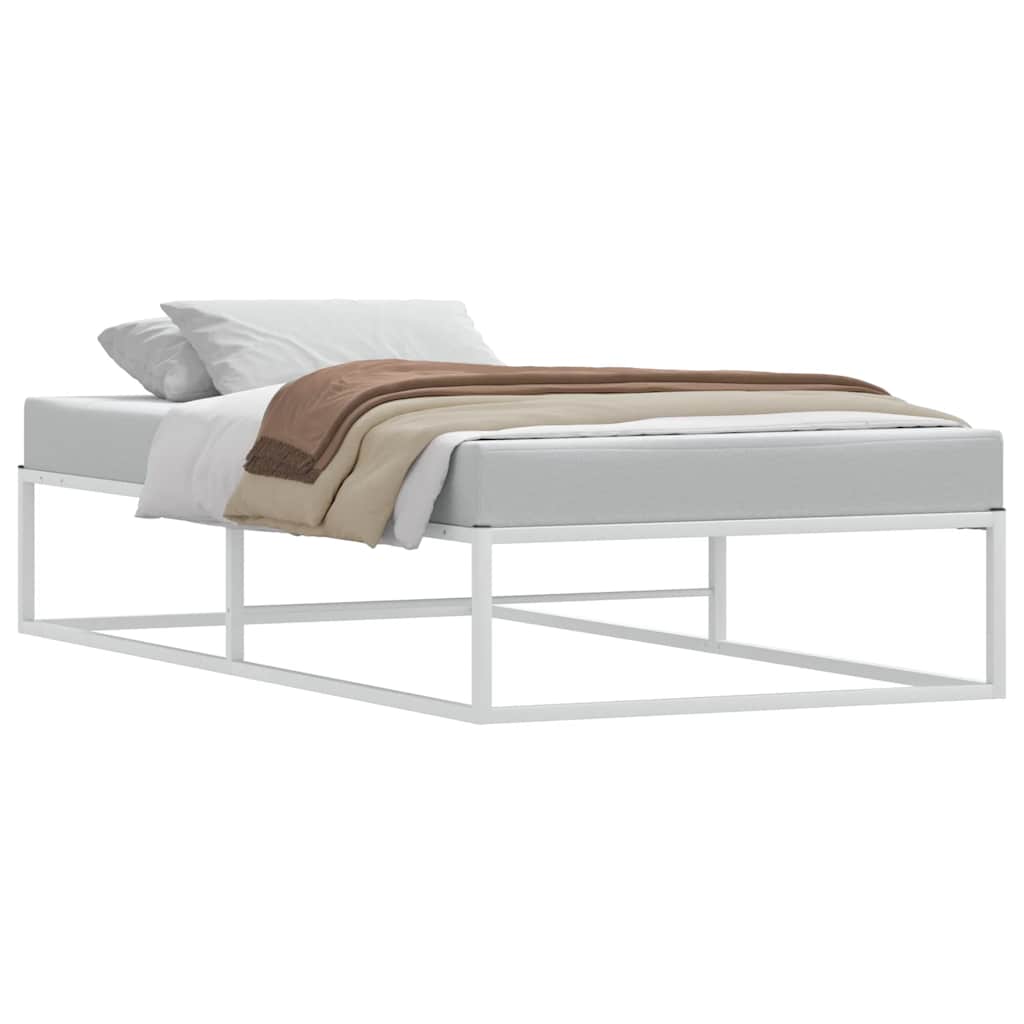 sengeramme uden madras 100x200 cm metal hvid