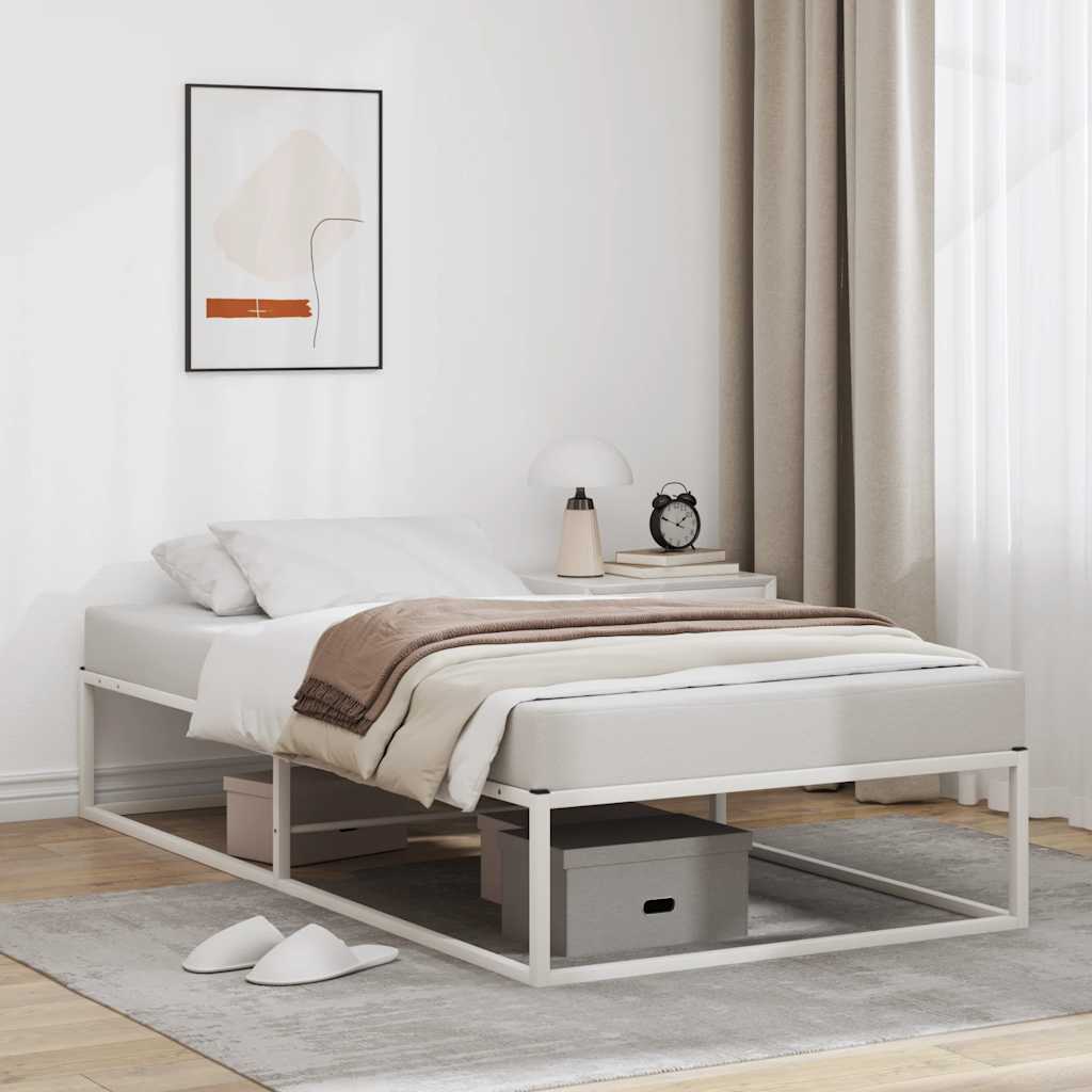 sengeramme uden madras 100x200 cm metal hvid