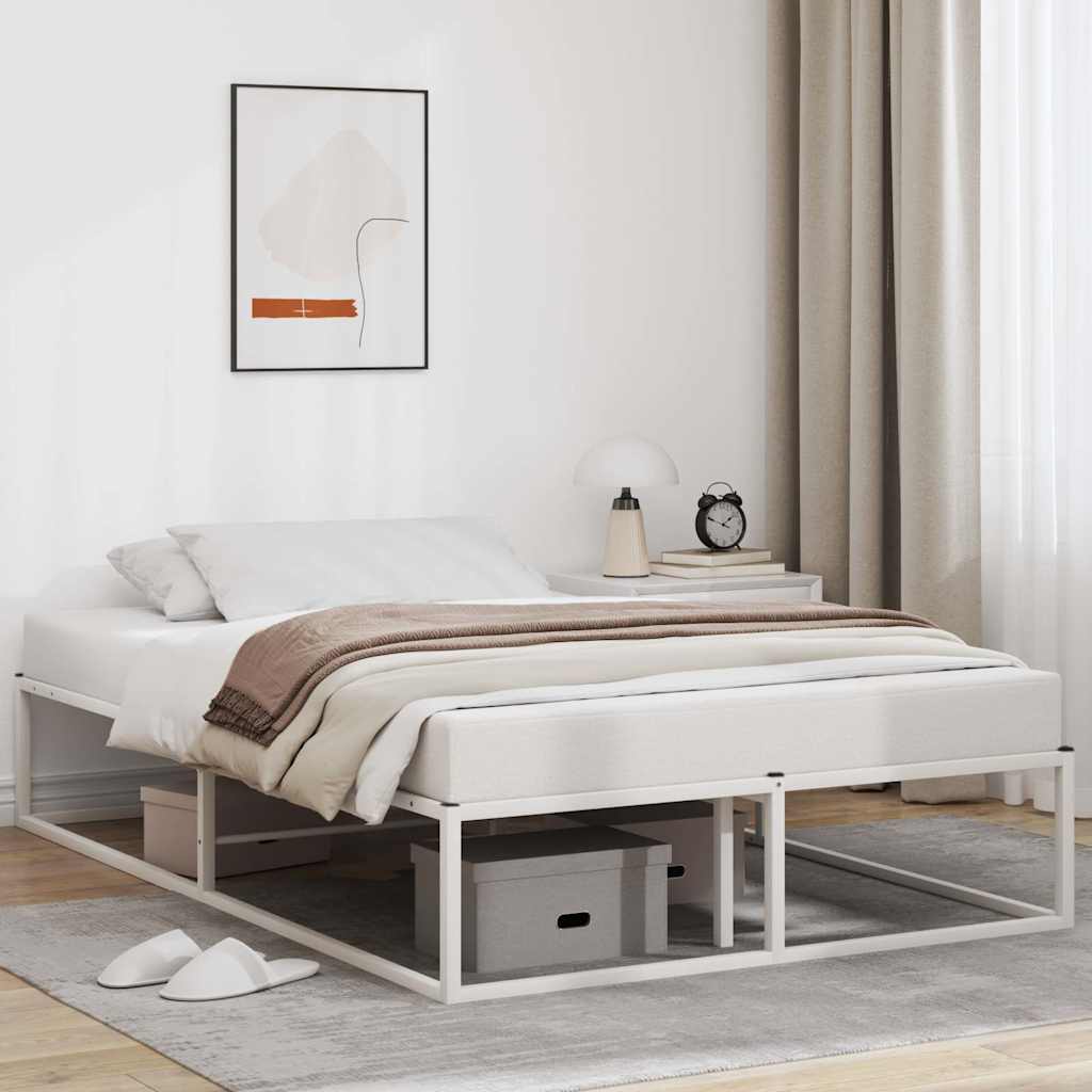sengeramme uden madras 120x200 cm metal hvid
