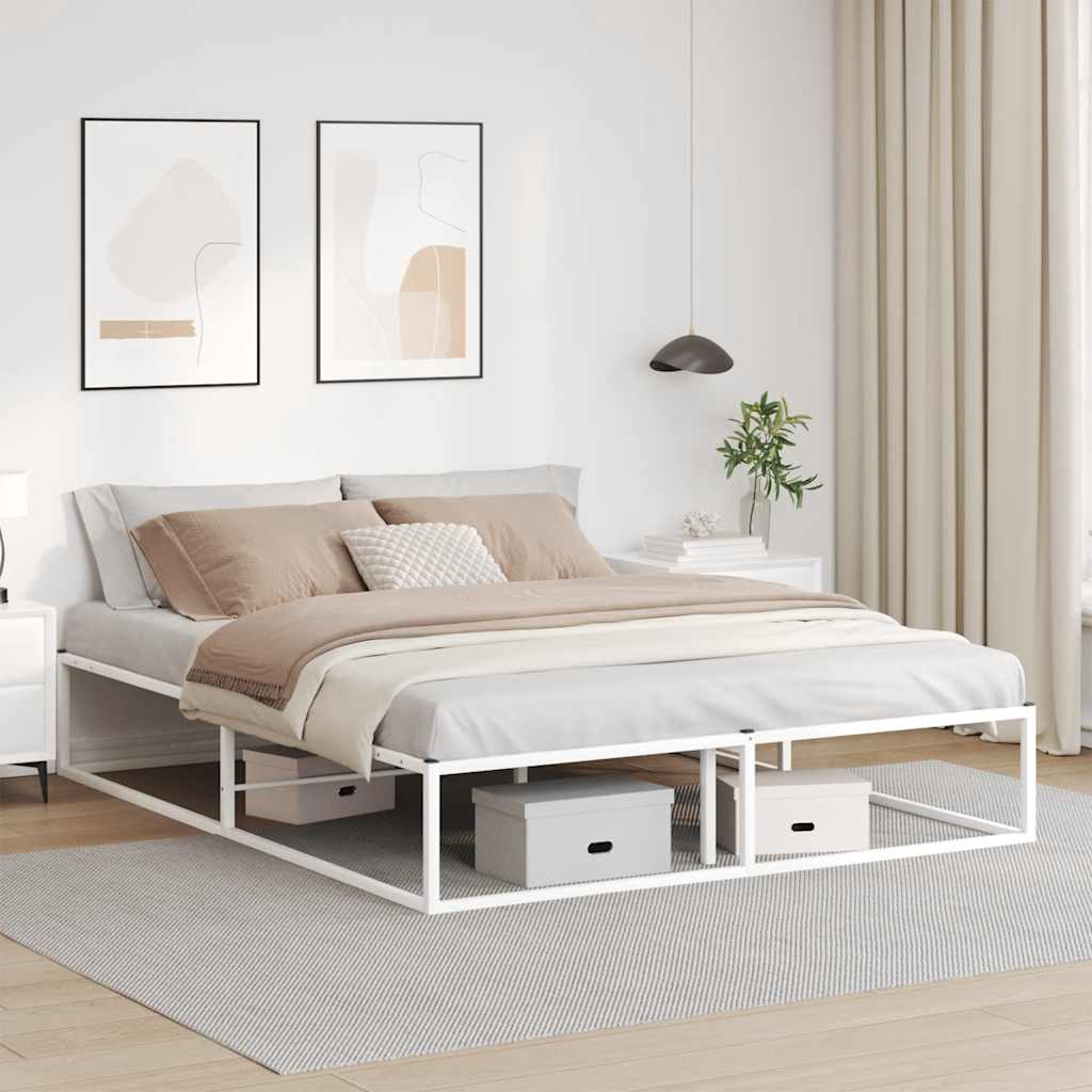 sengeramme uden madras 160x200 cm metal hvid