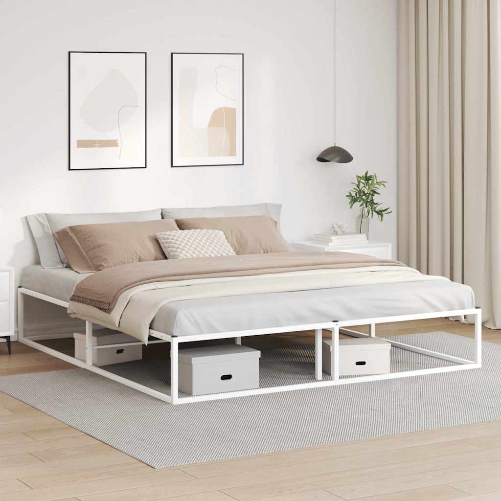sengeramme uden madras 180x200 cm metal hvid