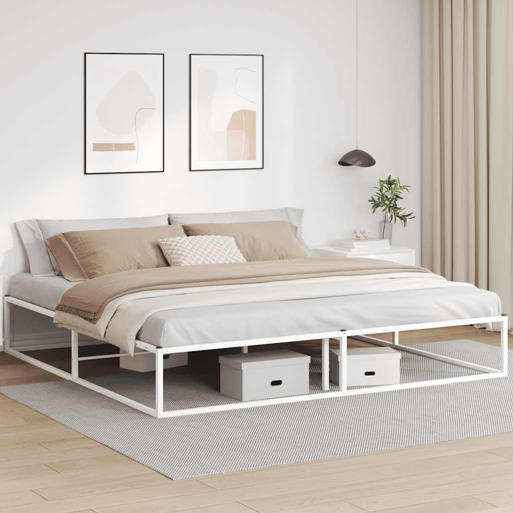 sengeramme uden madras 200x200 cm metal hvid