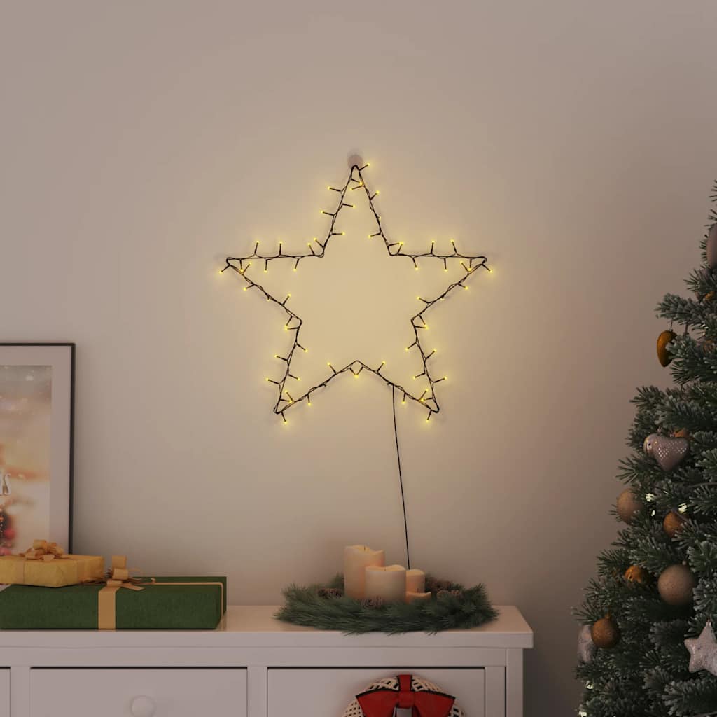 Julelys stjernesilhuet 80 LED'er varm hvid