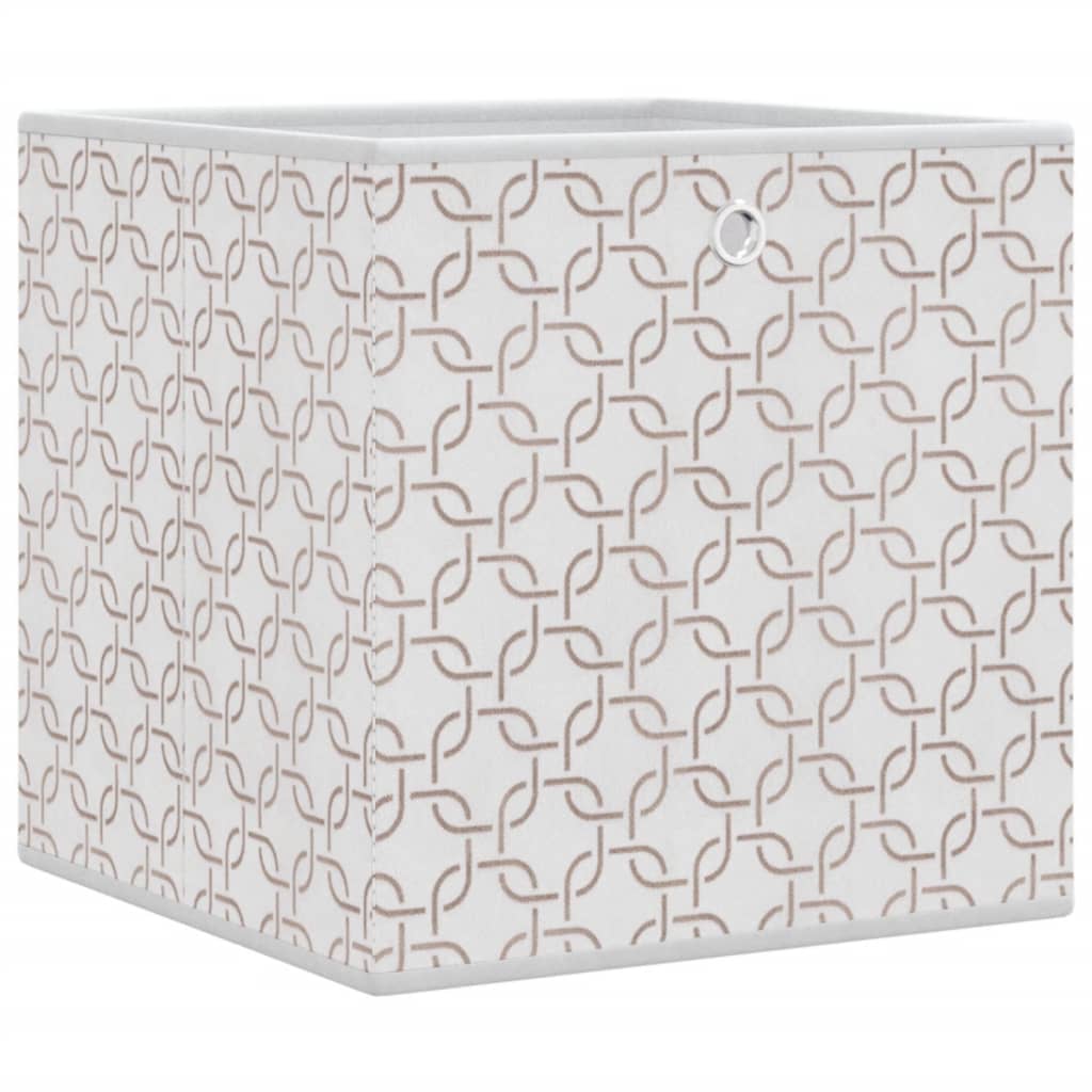 opbevaringskasser 4 stk. 32x32x32 cm foldbare stof cremefarvet