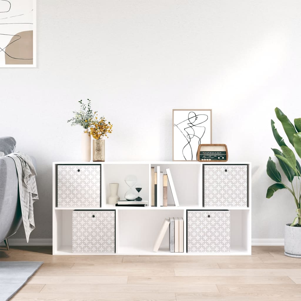 opbevaringskasser 4 stk. 32x32x32 cm foldbare stof cremefarvet