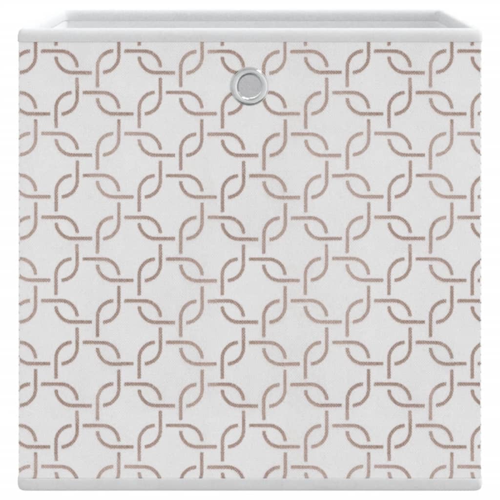 opbevaringskasser 4 stk. 32x32x32 cm foldbare stof cremefarvet