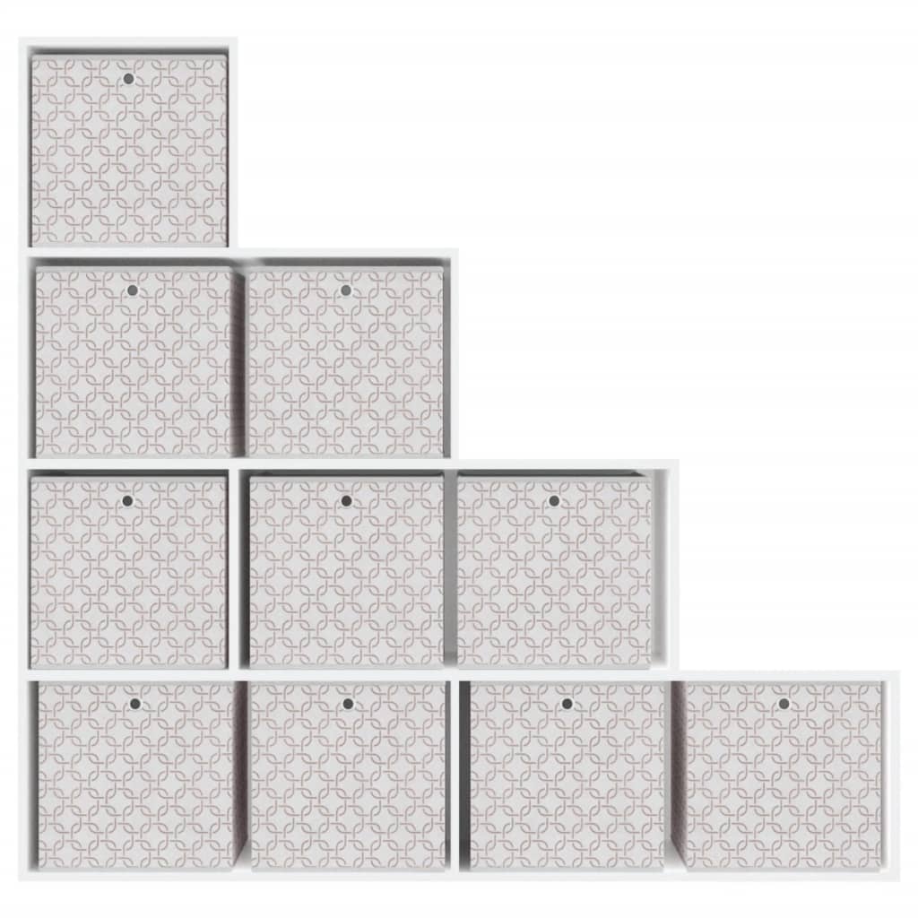 opbevaringskasser 10 stk. 32x32x32 cm foldbare stof cremefarvet