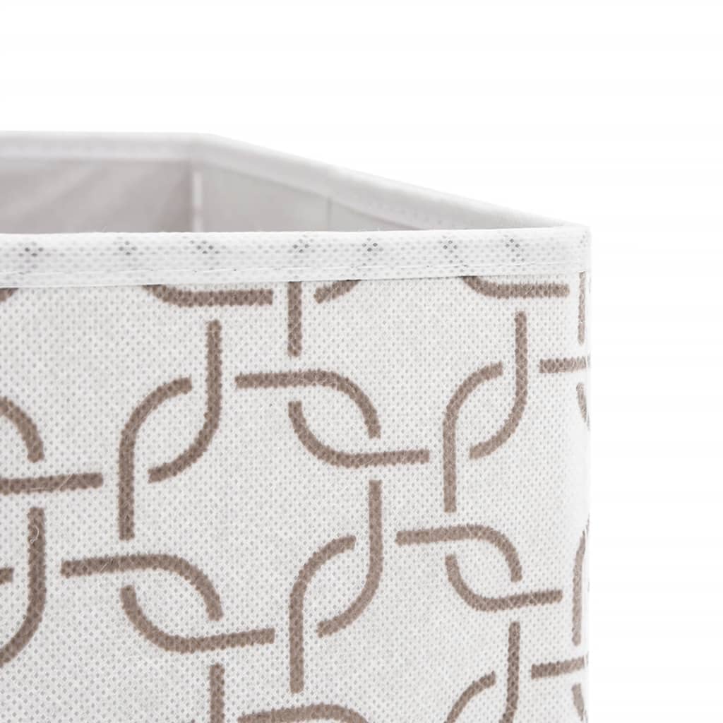 opbevaringskasser 10 stk. 32x32x32 cm foldbare stof cremefarvet