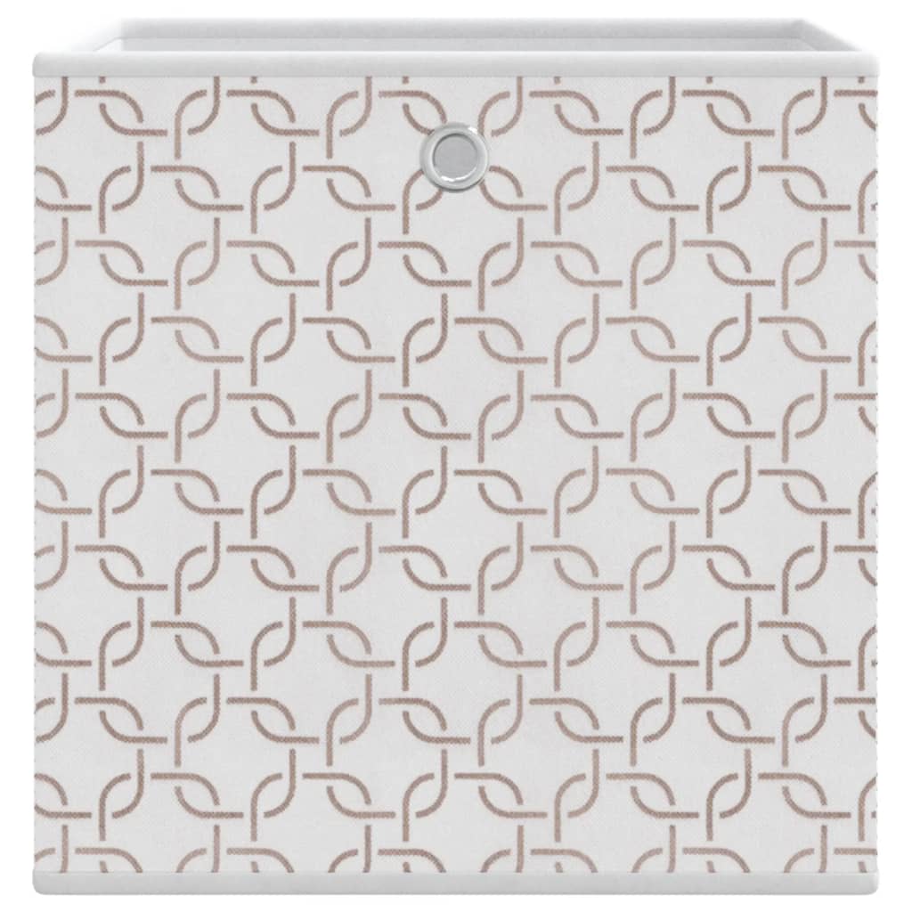 opbevaringskasser 10 stk. 32x32x32 cm foldbare stof cremefarvet
