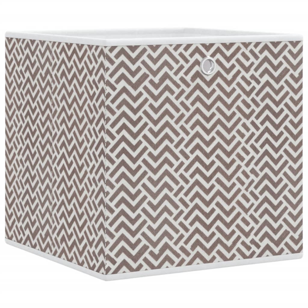 opbevaringskasser 4 stk. 32x32x32 cm foldbare stof brun