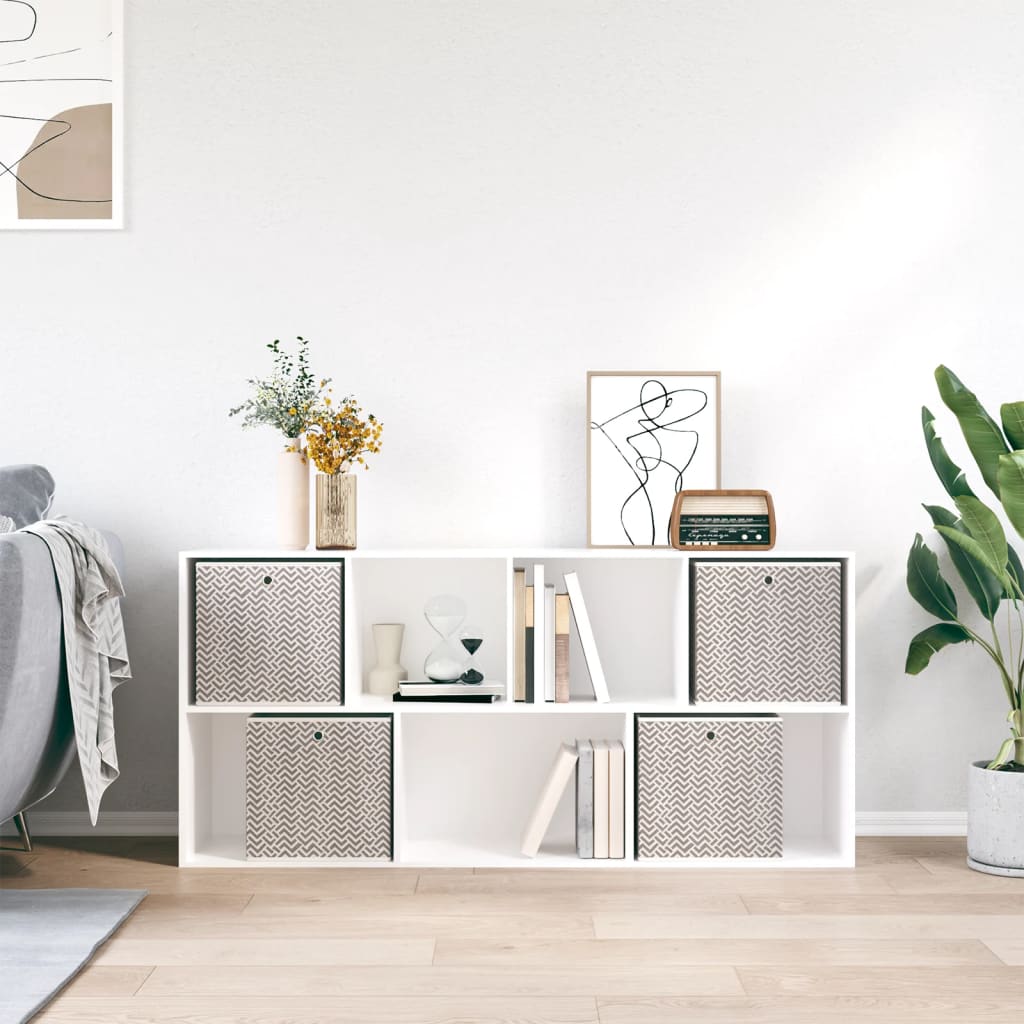 opbevaringskasser 4 stk. 32x32x32 cm foldbare stof brun