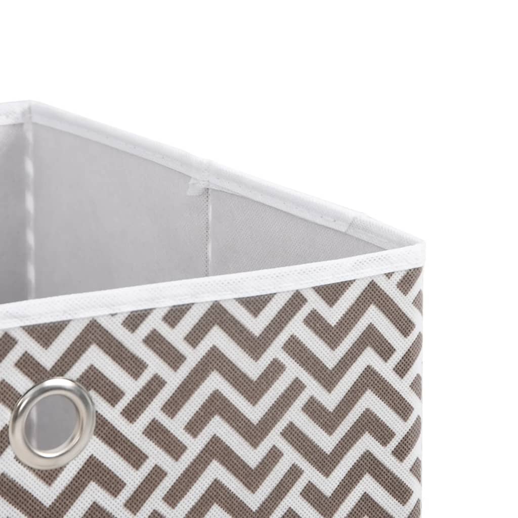 opbevaringskasser 4 stk. 32x32x32 cm foldbare stof brun