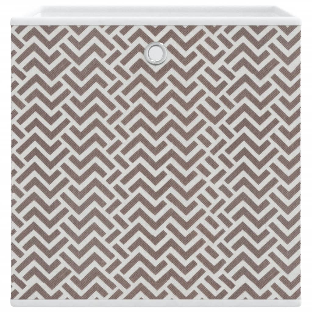 opbevaringskasser 4 stk. 32x32x32 cm foldbare stof brun