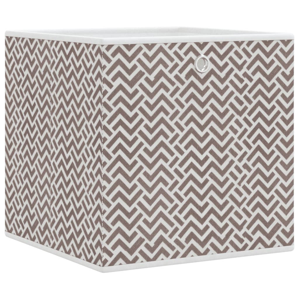 opbevaringskasser 10 stk. 32x32x32 cm foldbare stof brun