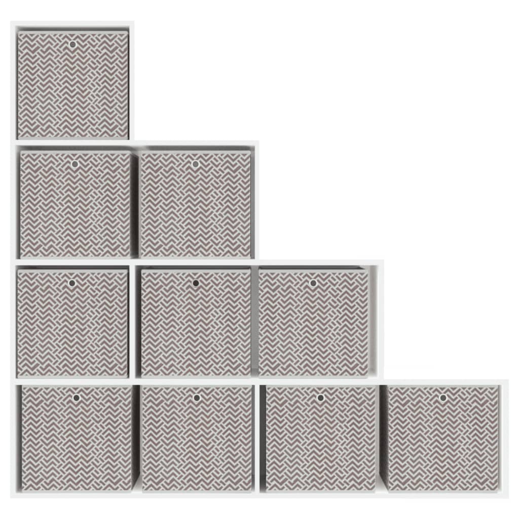 opbevaringskasser 10 stk. 32x32x32 cm foldbare stof brun