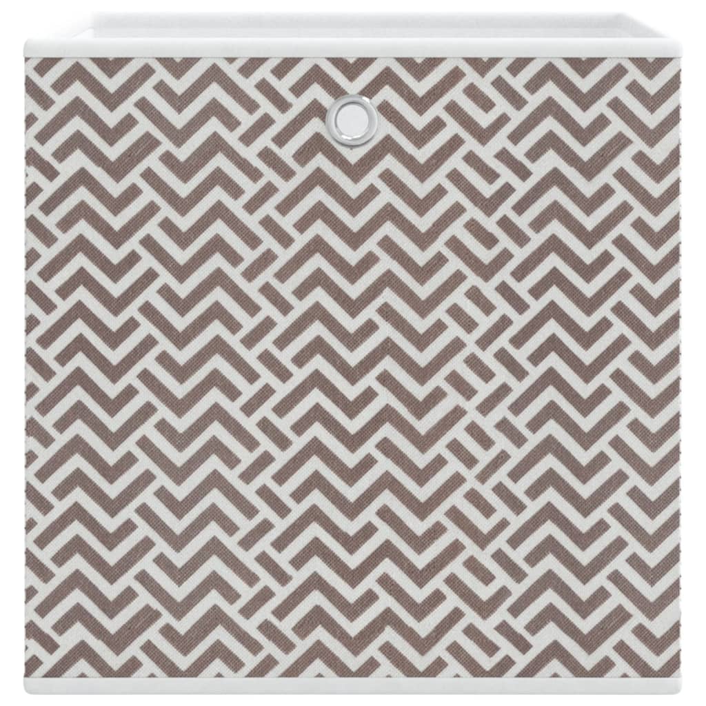 opbevaringskasser 10 stk. 32x32x32 cm foldbare stof brun