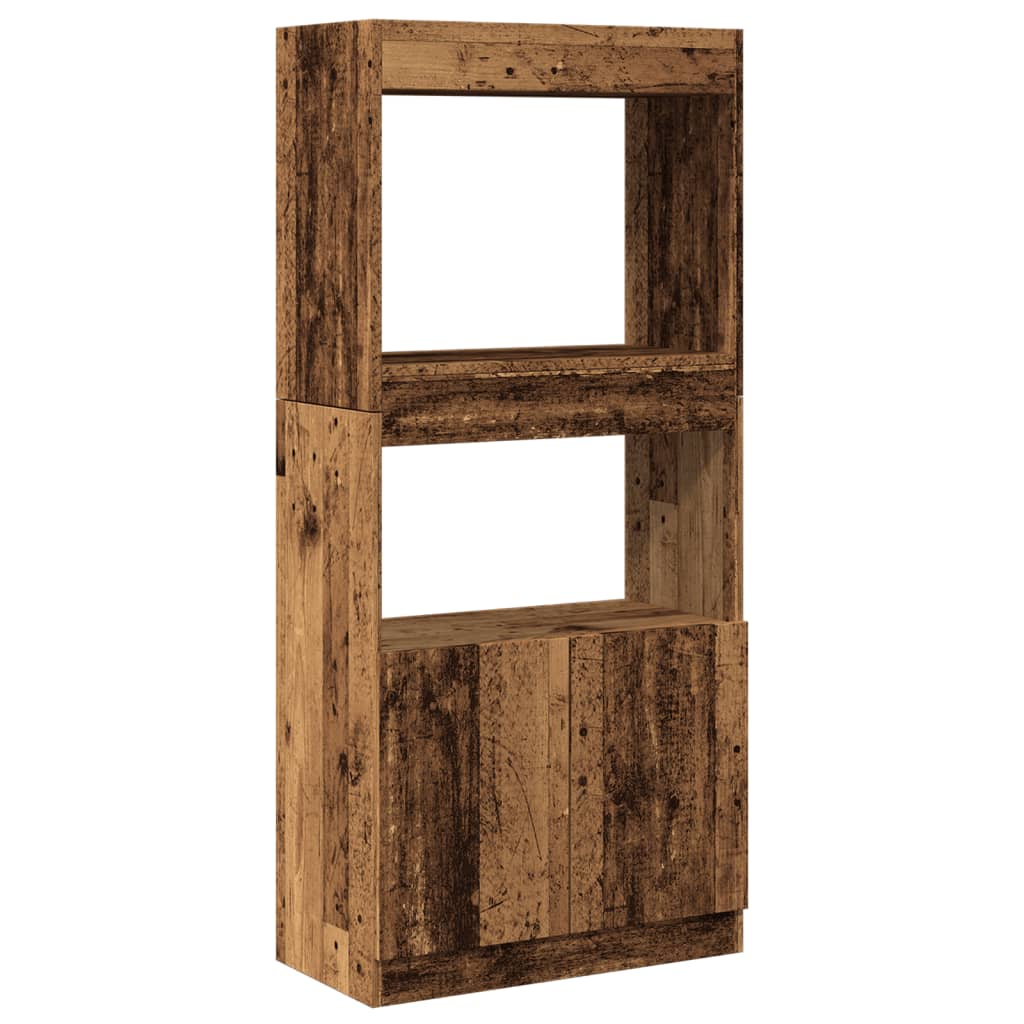 højskab 63x33x140 cm konstrueret træ antikt træ