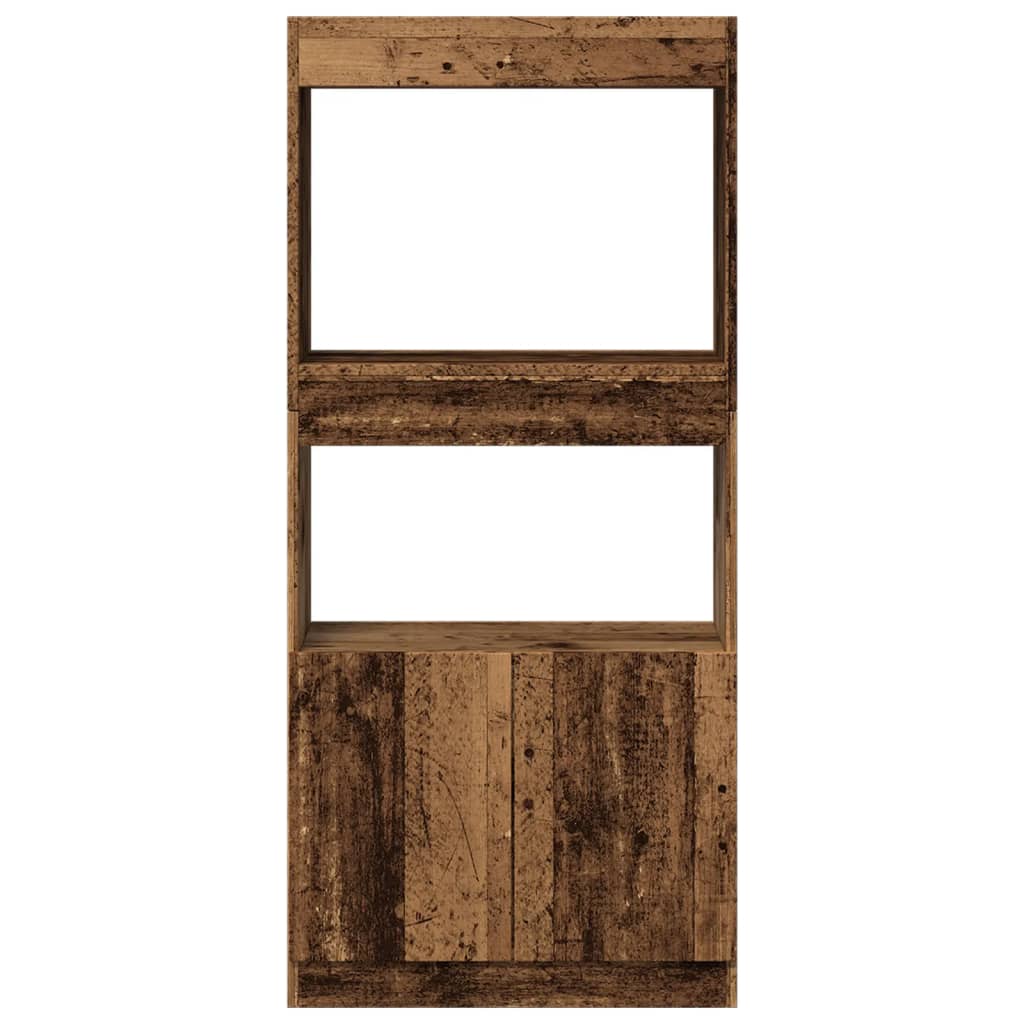højskab 63x33x140 cm konstrueret træ antikt træ