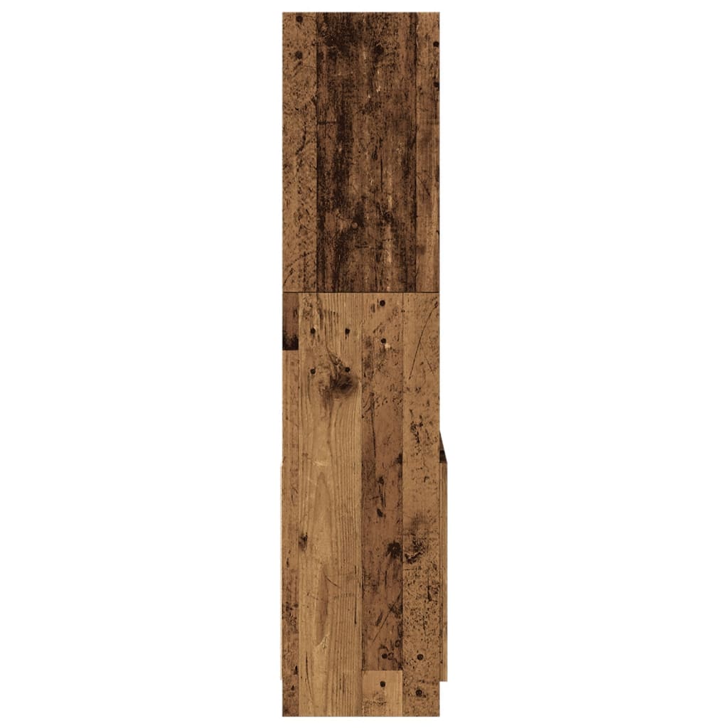 højskab 63x33x140 cm konstrueret træ antikt træ