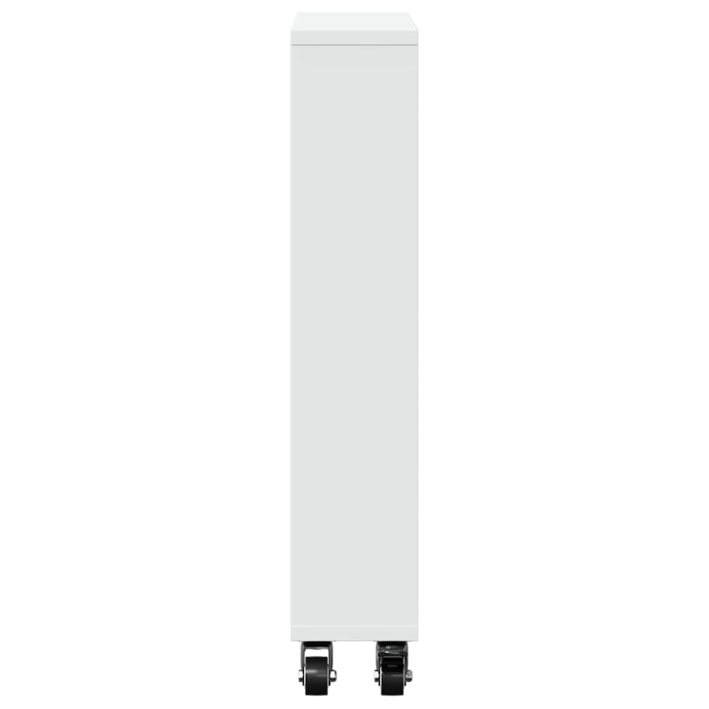 smal opbevaringsvogn 48x13x68 cm konstrueret træ hvid