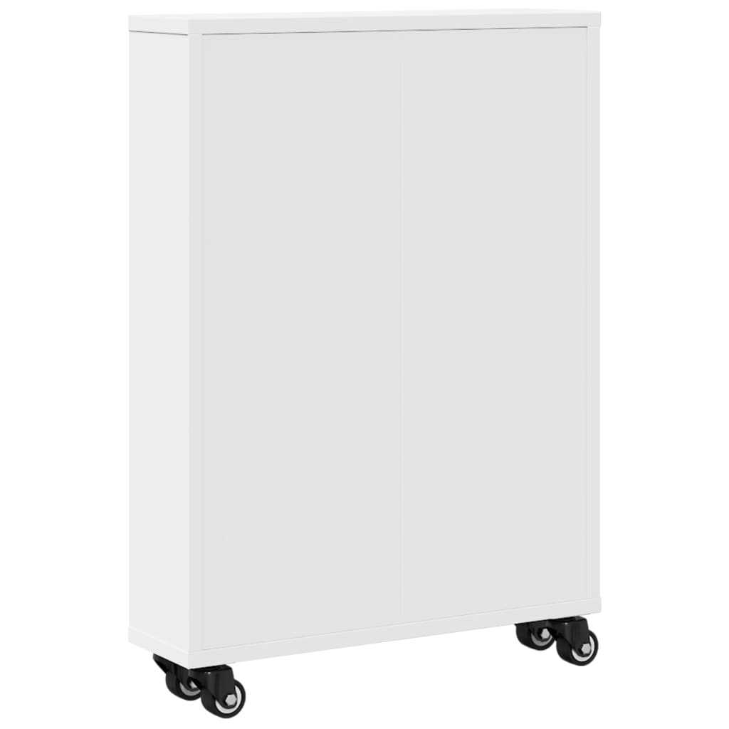 smal opbevaringsvogn 48x13x68 cm konstrueret træ hvid
