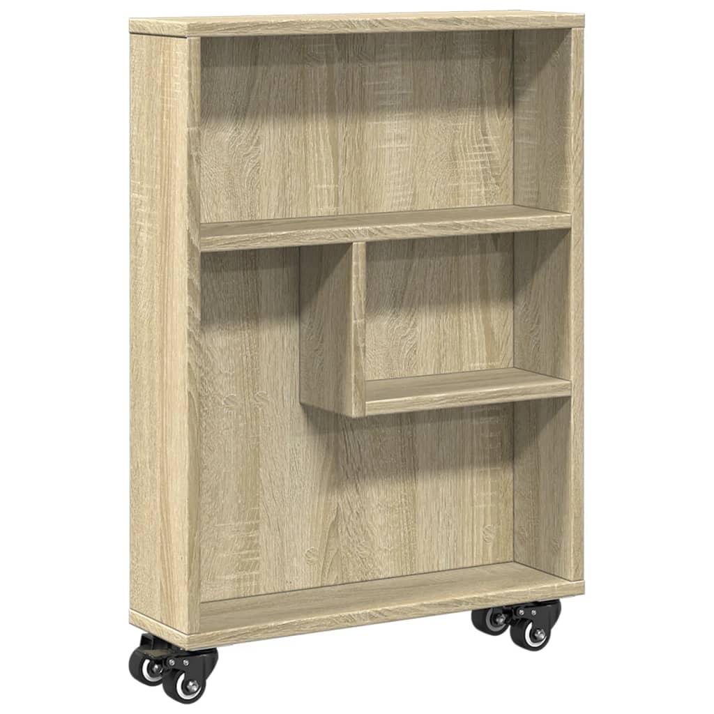 smal opbevaringsvogn Sonoma eg 48x13x68 cm konstrueret træ