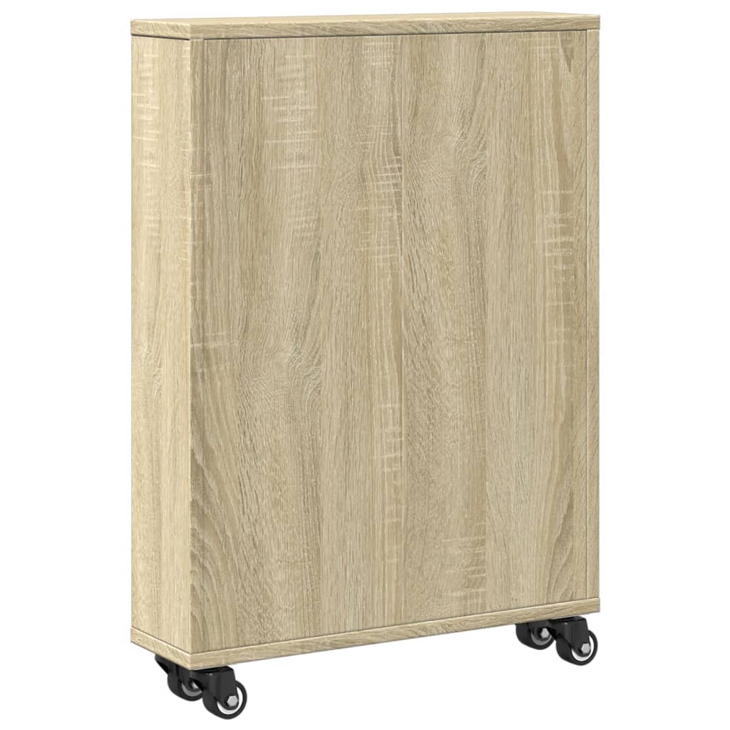 smal opbevaringsvogn Sonoma eg 48x13x68 cm konstrueret træ