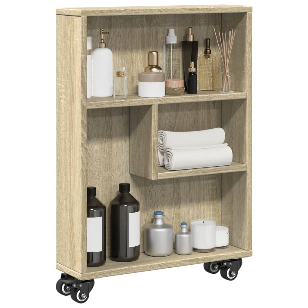 smal opbevaringsvogn Sonoma eg 48x13x68 cm konstrueret træ