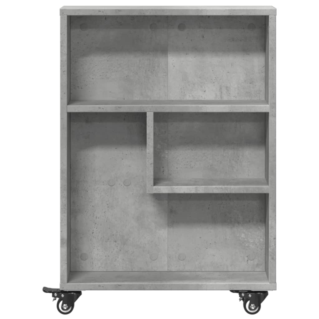 smal opbevaringsvogn 48x13x68 cm konstrueret træ betongrå