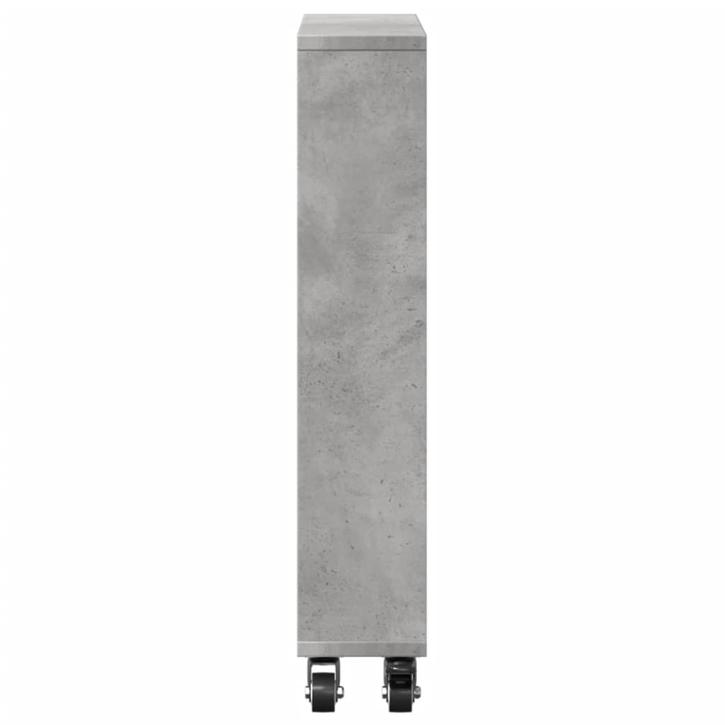 smal opbevaringsvogn 48x13x68 cm konstrueret træ betongrå
